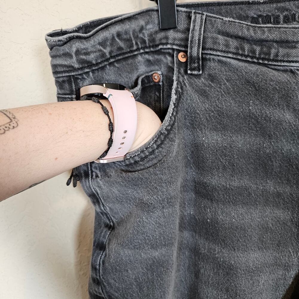 American Eagle High Rise Relaxed Straight‎ Jeans Plus Size 18 Casual Neutral - Picture 7 of 13